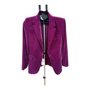 Mango Rich Purple Velvet Blazer